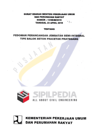 Pedoman Perancangan Jembatan Semi Integral Tipe Balok Beton Pracetak