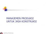 Manajemen Produksi untuk Jasa Konstruksi