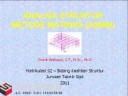 Matrikulasi Analisa Struktur Metode Matrik