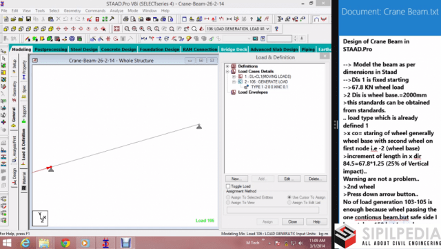 Design of Crane Beam in Staad.Pro V8i  Sipilpedia