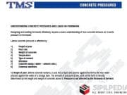 Concrete Pressures and Load in Formwork