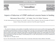 Aspects of behaviour of CFRP reinforced concrete beams in bending