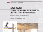 Guide for Sound Insulation in Wood Frame Construction NRC