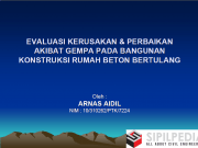 Evaluasi Kerusakan & Perbaikan Akibat Gempa Pada Bangunan Konstruksi Rumah Beton Bertulang