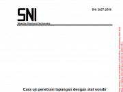 SNI 2827:2008 Cara uji penetrasi lapangan dengan alat sondir