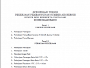 Spesifikasi Teknis Pekerjaan Pembangunan Sumber Air Bersih Sumur Bor Berserta Instalasi di BBI Kaliorang