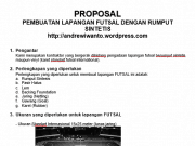 Proposal Pembuatan Lapangan Futsal Dengan Rumput Sintetis