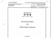 CALCULATION SHEETS FOR TOWER CRANE FOUNDATION