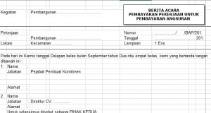 Contoh Berita Acara Pembayaran - Aneka Macam Contoh