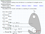 Calculate hyperbolic bending stress distribution in a curved beam of rectangular section