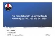 Pile Foundations in Liquefying Sands According to SNI 1726 and SNI 8460