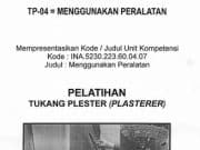 PELATIHAN TUKANG PLESTER_”MENGGUNAKAN PERALATAN”