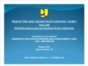 PERAN TIM AHLI BANGUNAN GEDUNG DALAM PENYELENGGARAAN BANGUNAN GEDUNG