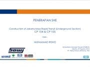 PENERAPAN SHE _ Construction of Jakarta Mass Rapid Transit (Underground Section) CP 104 & CP 105
