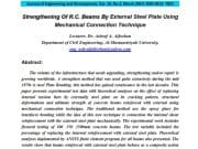 Strengthening Of R.C Beams By External Steel Plate Using Mechanical Connection Technique