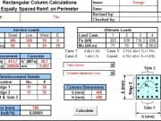 Rectangular Column Calculations Equally Spaced Reinf. on Perimeter