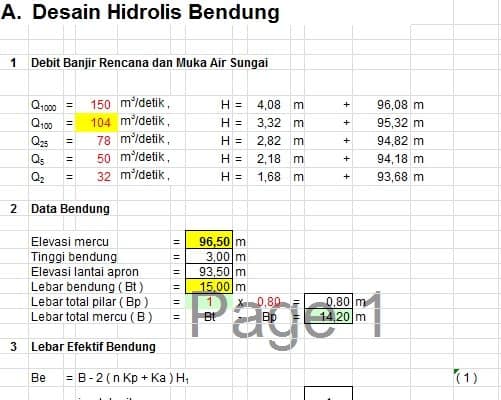 Desain Hidrolis Bendung (1)