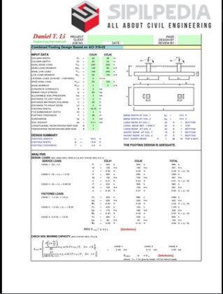 Combined Footing Design Based On ACI 318-02 | Sipilpedia