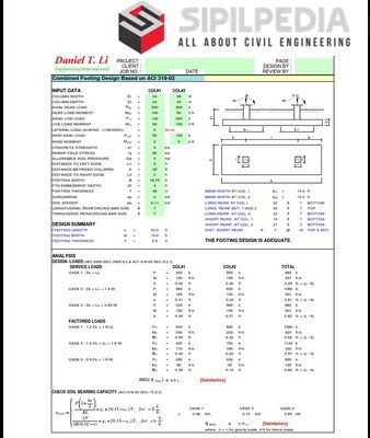 Combined Footing Design Based on ACI 318-02