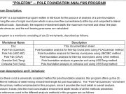 “POLEFDN” POLE FOUNDATION ANALYSIS PROGRAM