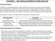“FOOTINGS” RECTANGULAR SPREAD FOOTING ANALYSIS
