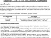 “ASCE798S” ASCE 7-98 CODE SNOW LOAD ANALYSIS PROGRAM