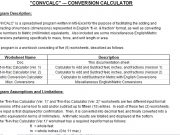 “CONVCALC” CONVERSION CALCULATOR