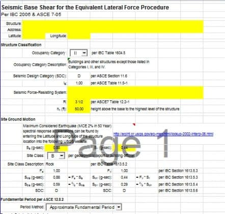 Seismic Base Shear for the Equivalent Lateral Force Procedure | Sipilpedia