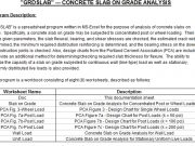 “GRDSLAB” CONCRETE SLAB ON GRADE ANALYSIS