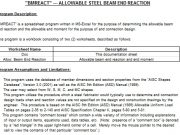 “BMREACT” ALLOWABLE STEEL BEAM END REACTION