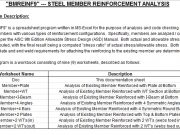 “BMREINF9” STEEL MEMBER REINFORCEMENT ANALYSIS