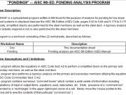 “PONDING9” AISC 9th ED. PONDING ANALYSIS PROGRAM