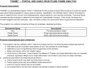 “FRAME” PORTAL AND GABLE RIGID PLANE FRAME ANALYSIS