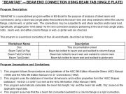 “BEAMTAB” BEAM END CONNECTION USING BEAM TAB (SINGLE PLATE)