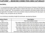 “CLIPCONN” BEAM END CONNECTION USING CLIP ANGLES