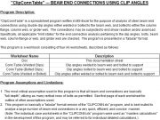 “ClipConnTable” BEAM END CONNECTIONS USING CLIP ANGLES