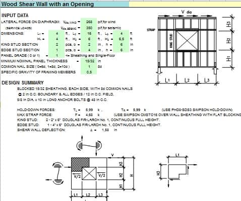 Wood Shear Wall with an Opening