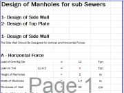 Design of Manholes for sub Sewers