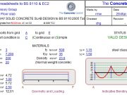 ONE WAY SOLID CONCRETE SLAB DESIGN to BS 8110:2005 Table 3.12
