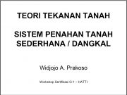 Sistem Penahan Tanah Sederhana/Dangkal