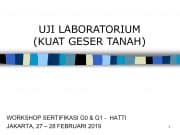 Uji Laboratorium Kuat Geser Tanah