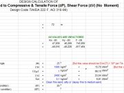DESIGN CALCULATION OF Single footing – Subjected to Compressive & Tensile Force (±P), Shear Force (±V) (No Moment)