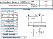 Isolated Foundation Calculation (ACI 318M-95)