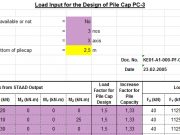 Load Input for the Design of Pile Cap PC-3