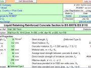 Liquid Retaining Reinforced Concrete Section to BS 8007& BS 8110