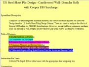 US Steel Sheet Pile Design – Cantilevered Wall (Granular Soil)