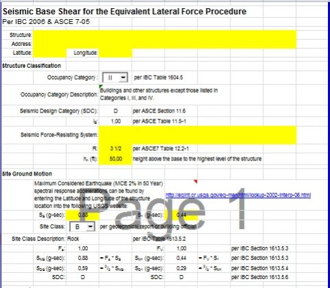 Seismic Base Shear for the Equivalent Lateral Force Procedure | Sipilpedia