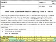 Allowable Combined Bending Shear and Torsion