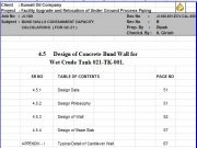 Design of Concrete Bund Wall for Wet Crude Tank 021-TK-001. “Project : Facility Upgrade and Relocation of Under Ground Process Piping”