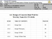 Design of Concrete Bund Wall for Wet Dry Tank 021-TN-001B. “Project : Facility Upgrade and Relocation of Under Ground Process Piping”